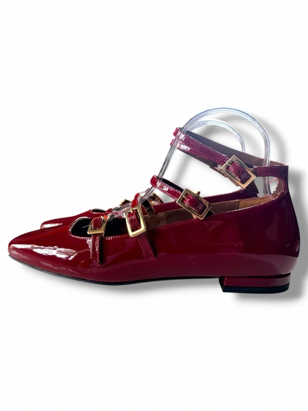 ALOHAS Luke Leather Ballet Ballerina Flats Wine Burgundy Size 38 US 7-7.5